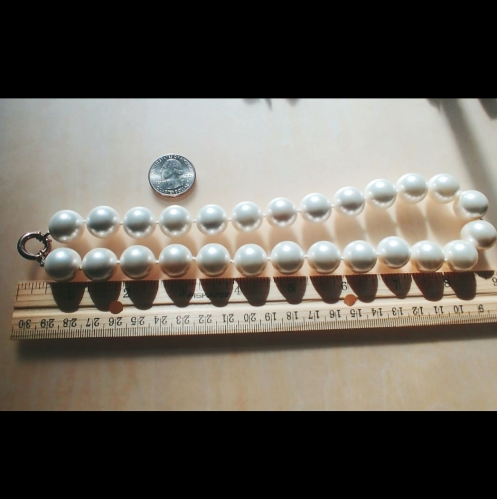 High End Vintage Faux Pearl 925 Necklace - Picture 5 of 5
